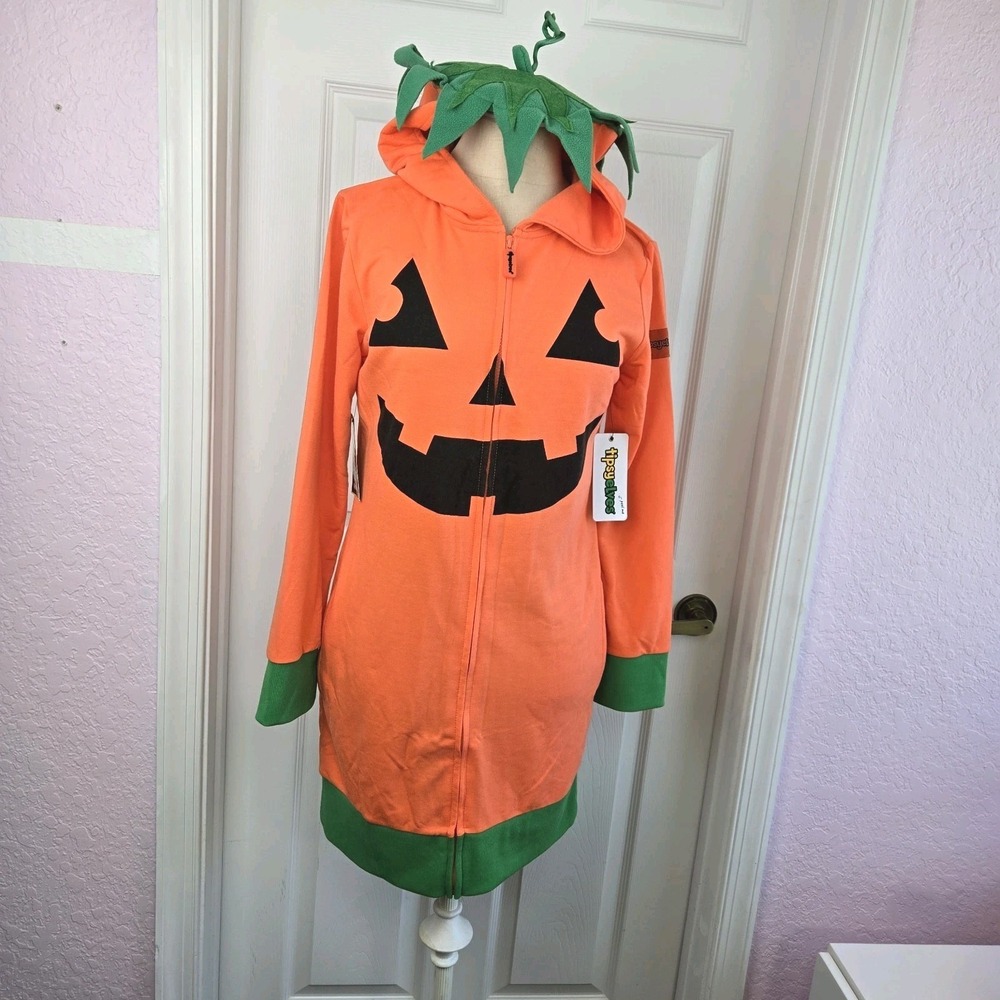 Tipsy Elves Halloween Sexy Pumpkin Costume Dress Womens Size S Hood  Pockets New